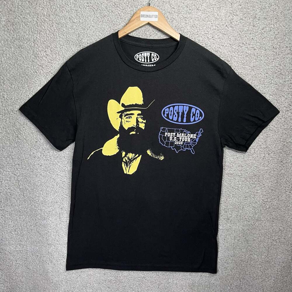 Post Malone Shirt Mens Medium US 2025 Concert Tour Posty Co Music Graphic